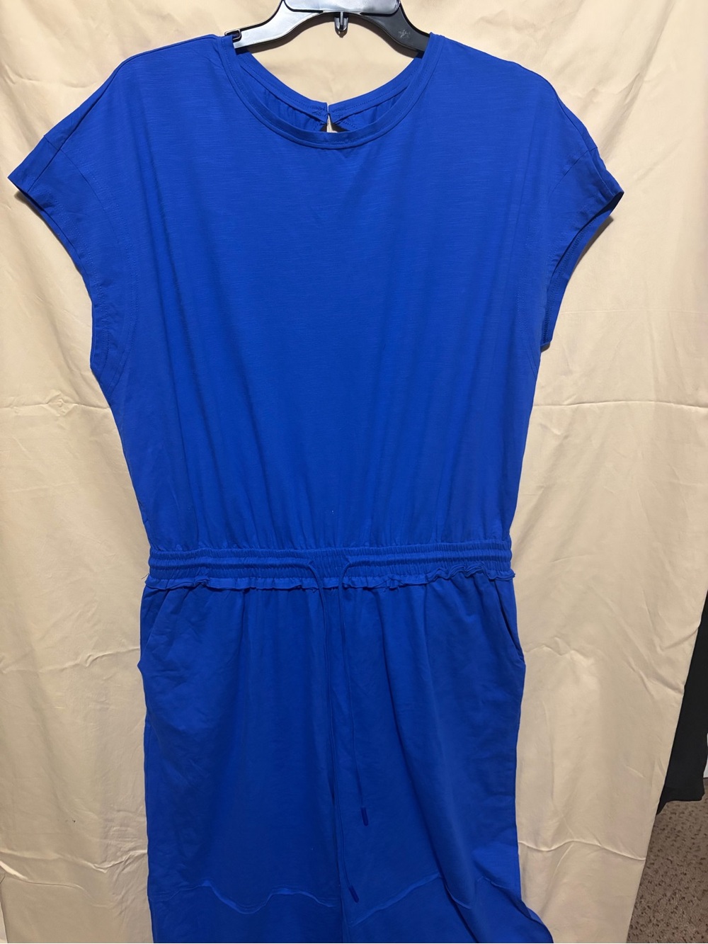 Source Unknown Cobalt Blue Short-Sleeve Jumpsuit
